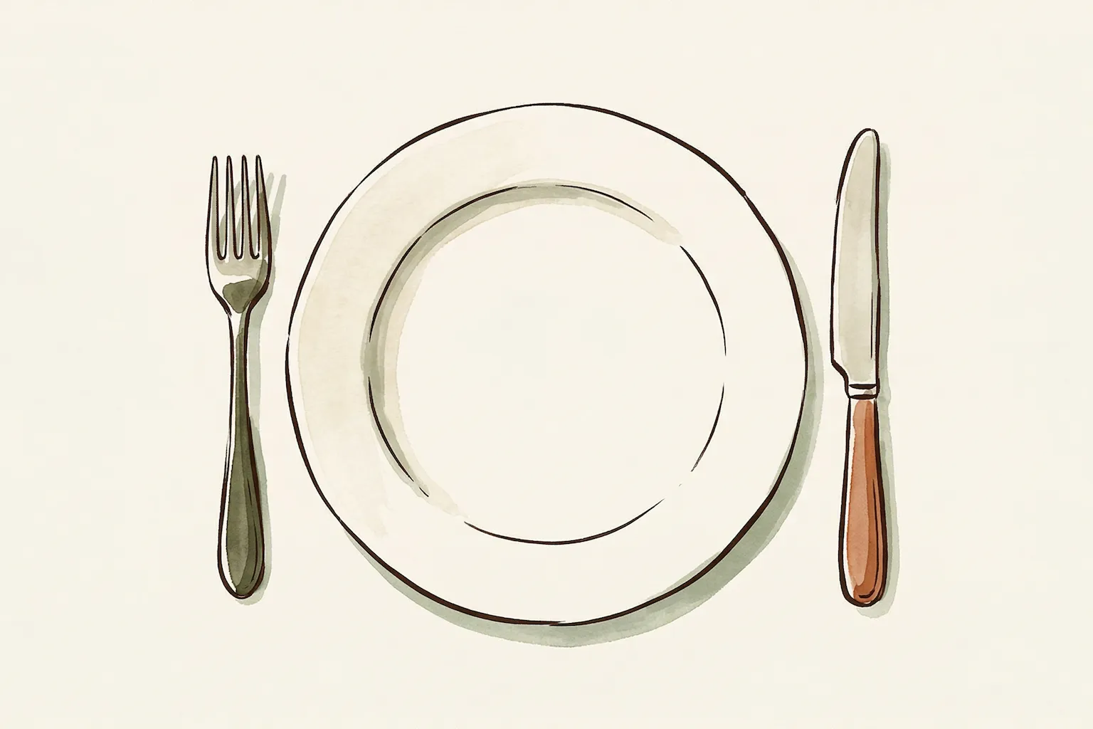 Illustration d'une assiette vide