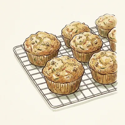 Illustrated depiction of Zucchini & Carrot Morning Muffins